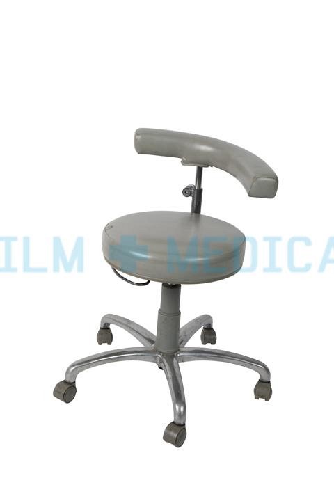 Grey Swivel Stool With back Rest